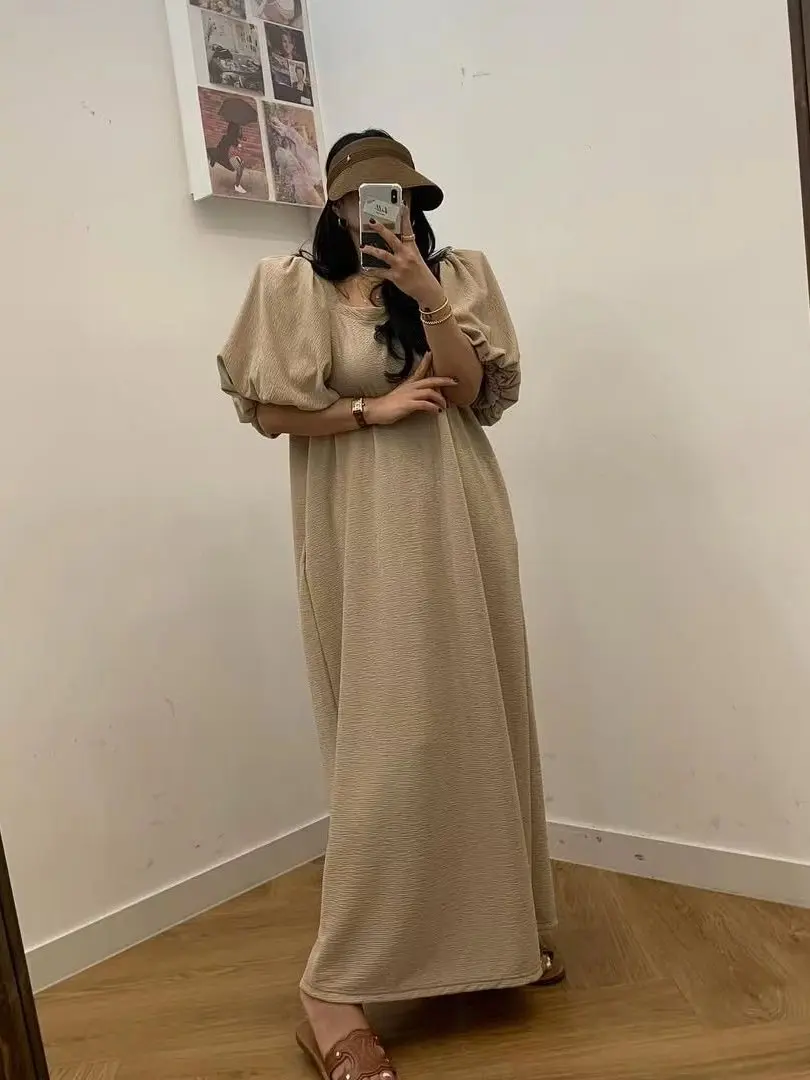 Été décontracté ample minceur femmes Dr Bubble Sve longue t-shirt Dr vent doux Sle taille haute a-ligne jupe