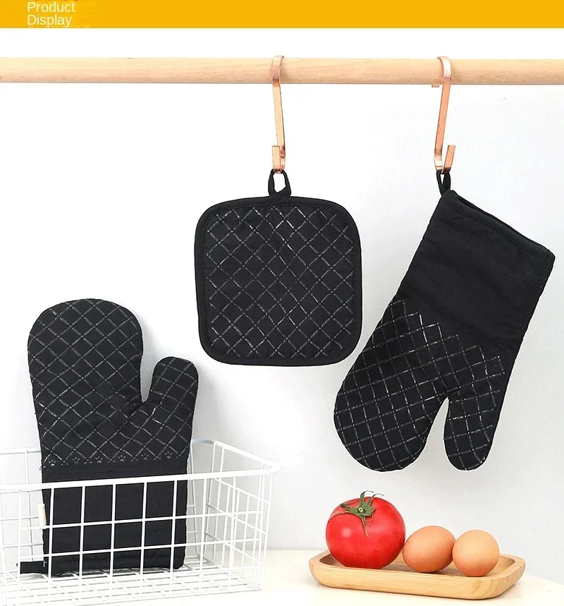 Thermal Insulation Gloves Thicken and Lengthen Non-Slip High Temperature Resistant Microwave Oven Baking Oven Anti-Hot Gloves