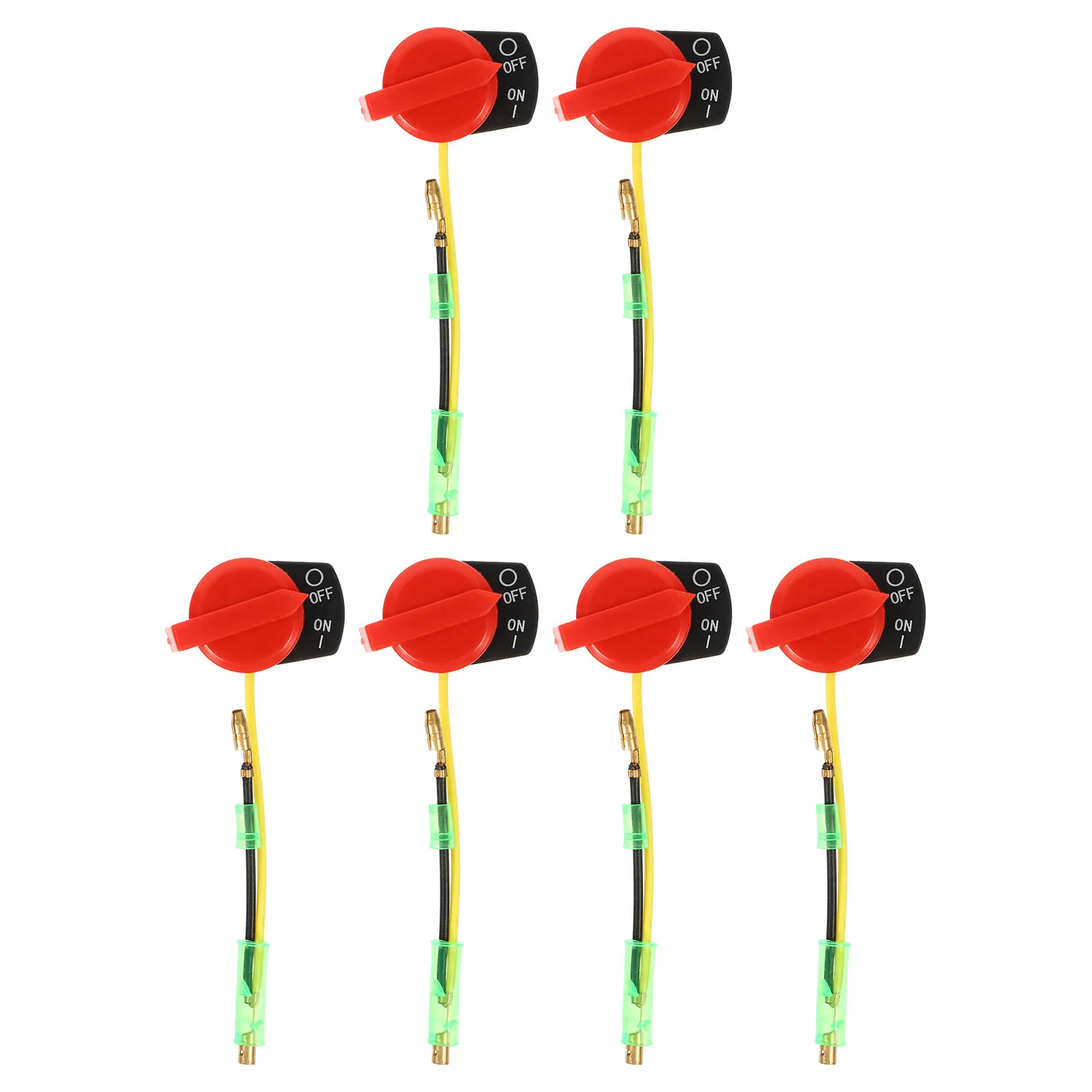 6Pcs Two Line Engine Stop Switch on Off Compatible Lawn Mower Garden Tractor Engine Generator on Off Stop Switch