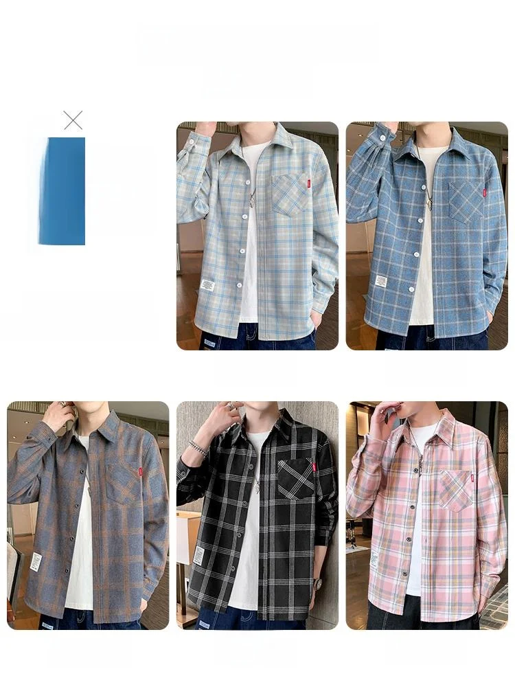 

Men's Casual Loose Long Sve irt Spring Summer New Sle Cheered Trendy Breathable Polyester Cotton Blend Square Collar