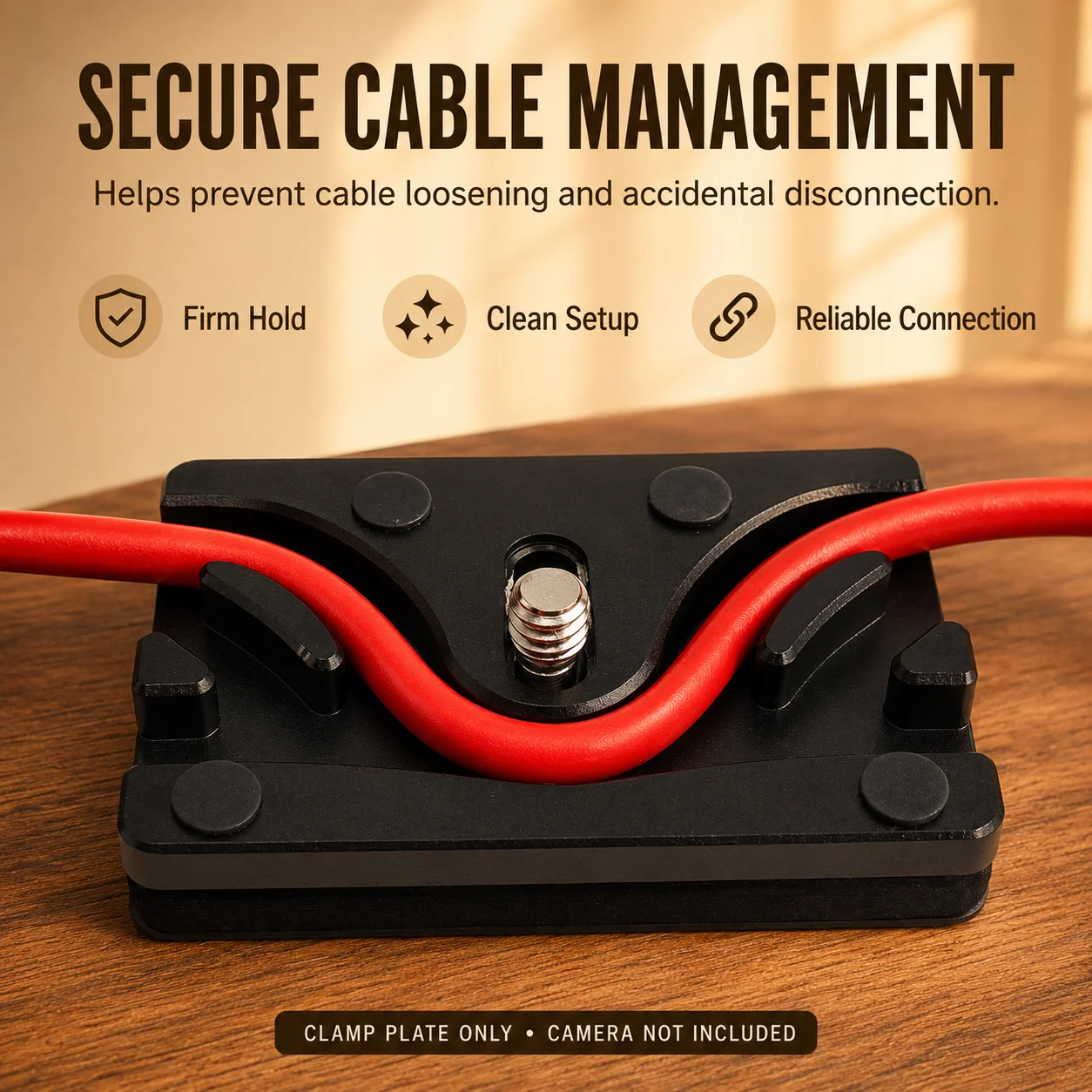 Camera Cable Clamp with Arca-Compatible Quick Release Plate for Camera Tripod Ballhead Cable Fixed Lock Port Protector Kits