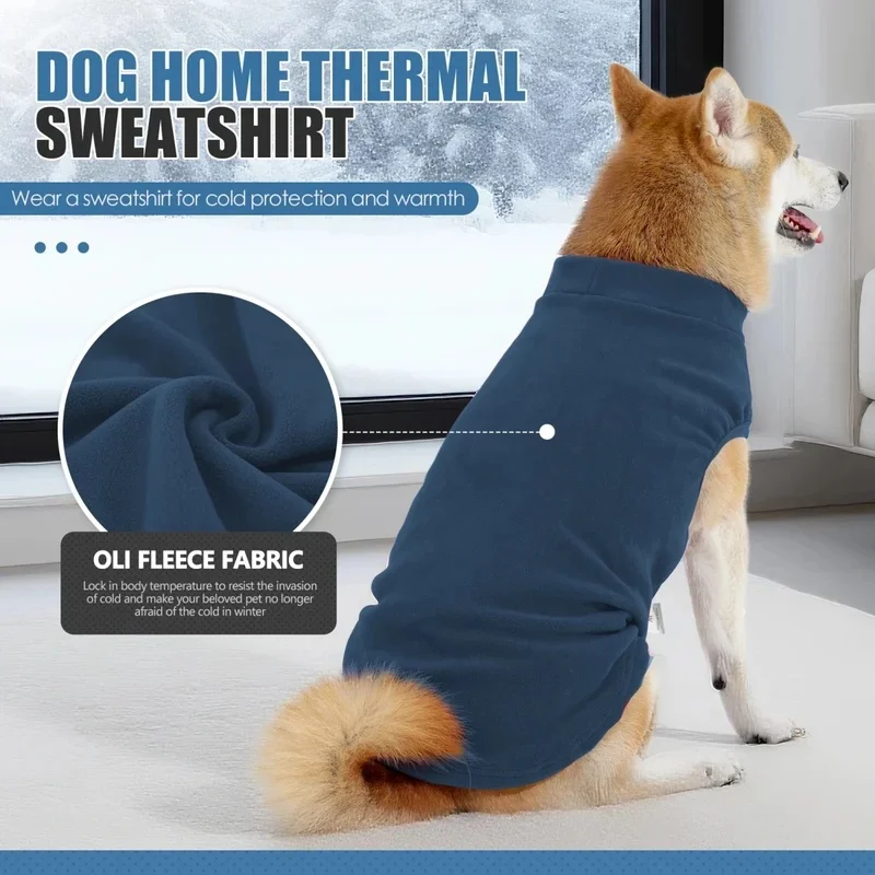 Cozy Oli Fleece Dog Sweater Thermal Warm Pet Clothes Stretchy Pullover for Small Medium Large Dogs