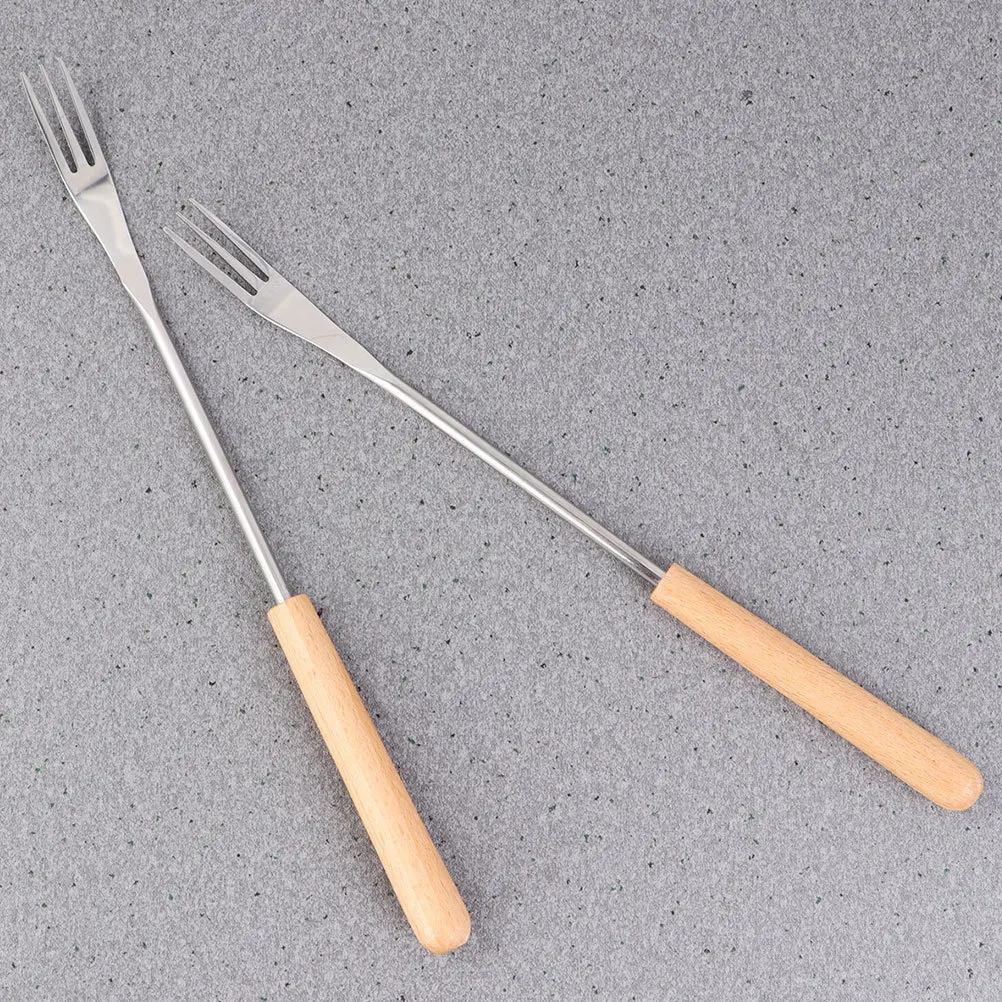 

4pcs Stainless Roasting Fork Long Handle Cheese Fondue Butter Marshmallow Fork Dipping Tool For Bbq Chocolate Cake Nuts Fruits