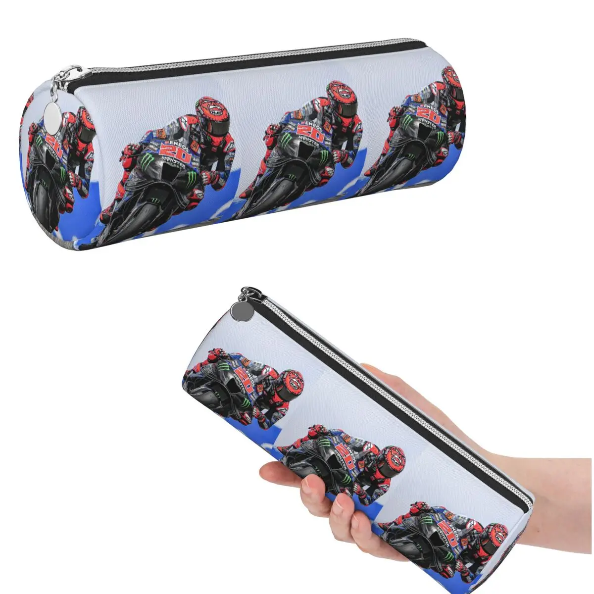 Fabio Quartararo French Motorcycle Racer Pencil Case for Boys Girls School Cylinder Pen Box Pencil Bag Pencil Pouch