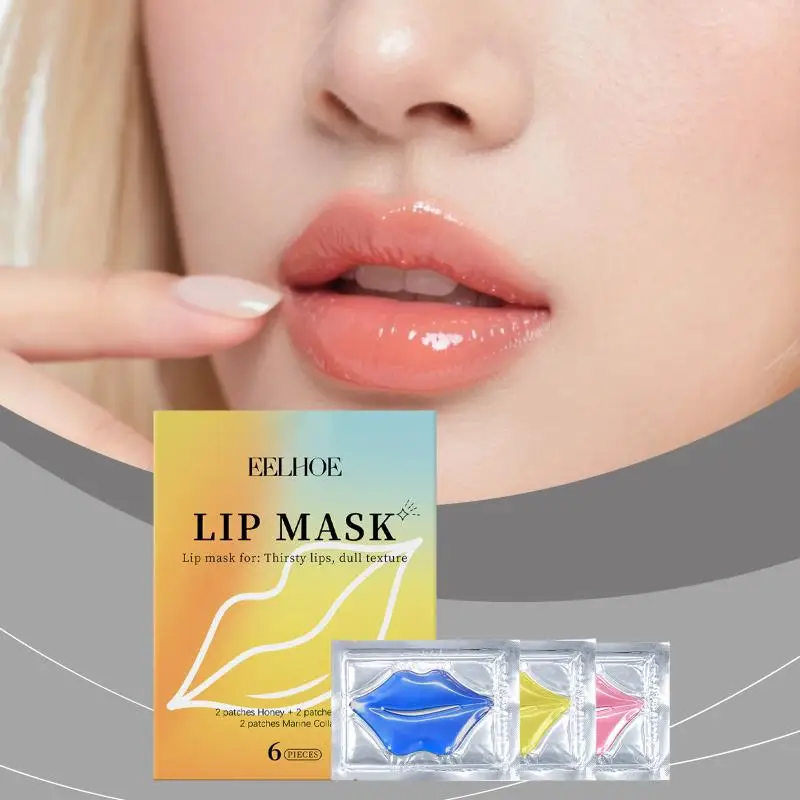 Hydrating Collagen Cherry Honey Lip  Anti Fine Lines Gel Patch For Cracked Lip Plumping Women Night Lip Care