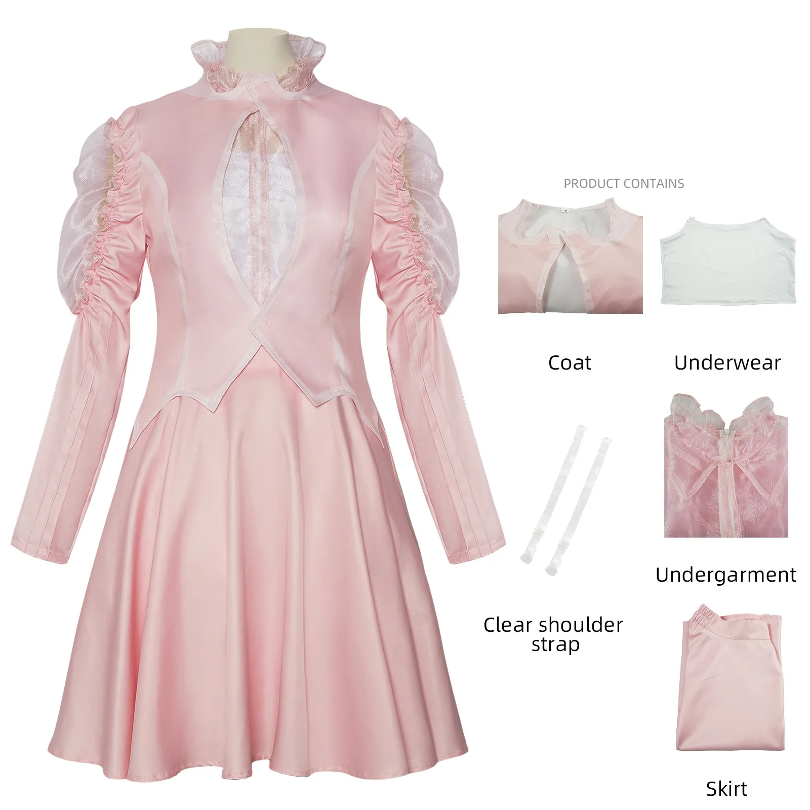 زي الساحرة الشريرة السحرية، مجموعة كاملة من أزياء Efba Wizard، أزياء لعب الأدوار Glinda، أزياء أداء مسرح الهالوين