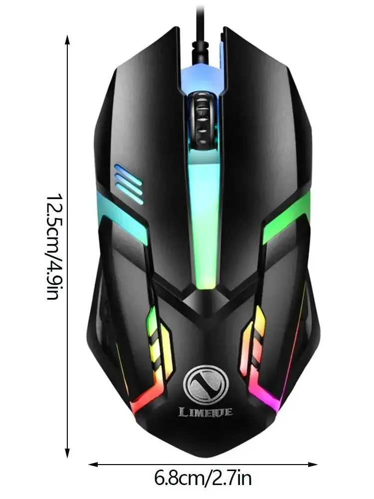 Souris filaire USB rvb colorée Mosue e-sports souris de jeu filaire souris de bureau souris pour PC de bureau ordinateur portable Windows iOS