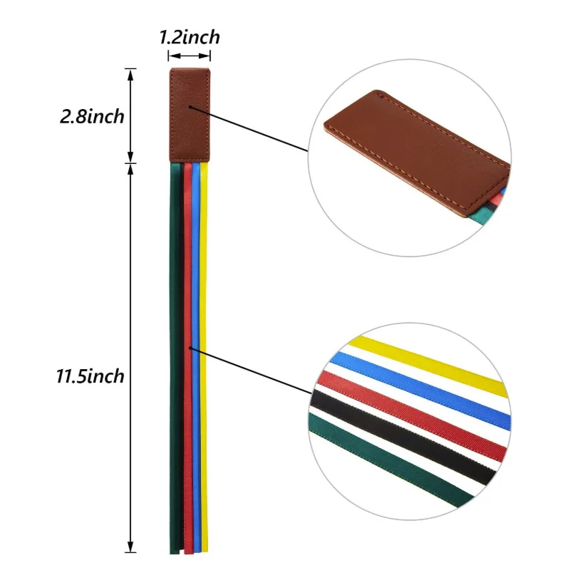 Leather Ribbon Bookmarks Page Break Binder Marker Labels Book Reading Page Breakers Leather Ribbon Bookmarks Gifts for Readers