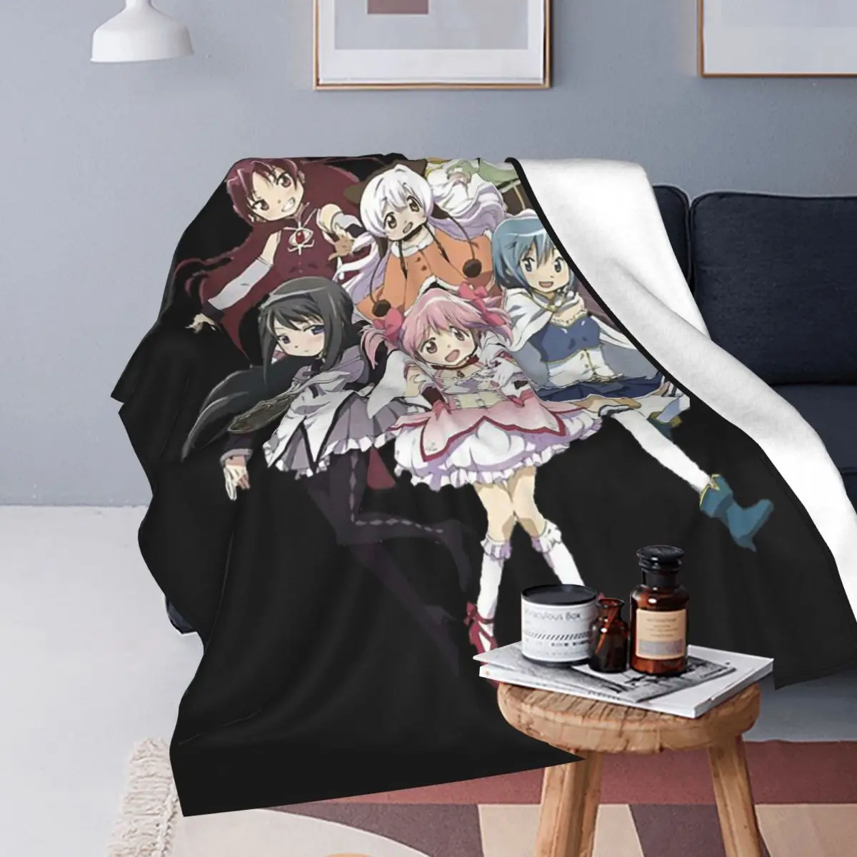 Puella Magi Madoka Magica Anime Blankets Soft Warm Flannel Throw Blanket Bedding for Bed Travel Home Couch