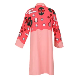 HOLRAN Kyoraku Shunsui Cosplay Costume Thousand-Year Blood War Pink Kimono Black Shinigami Attire Outfit Cloak Shoes Set