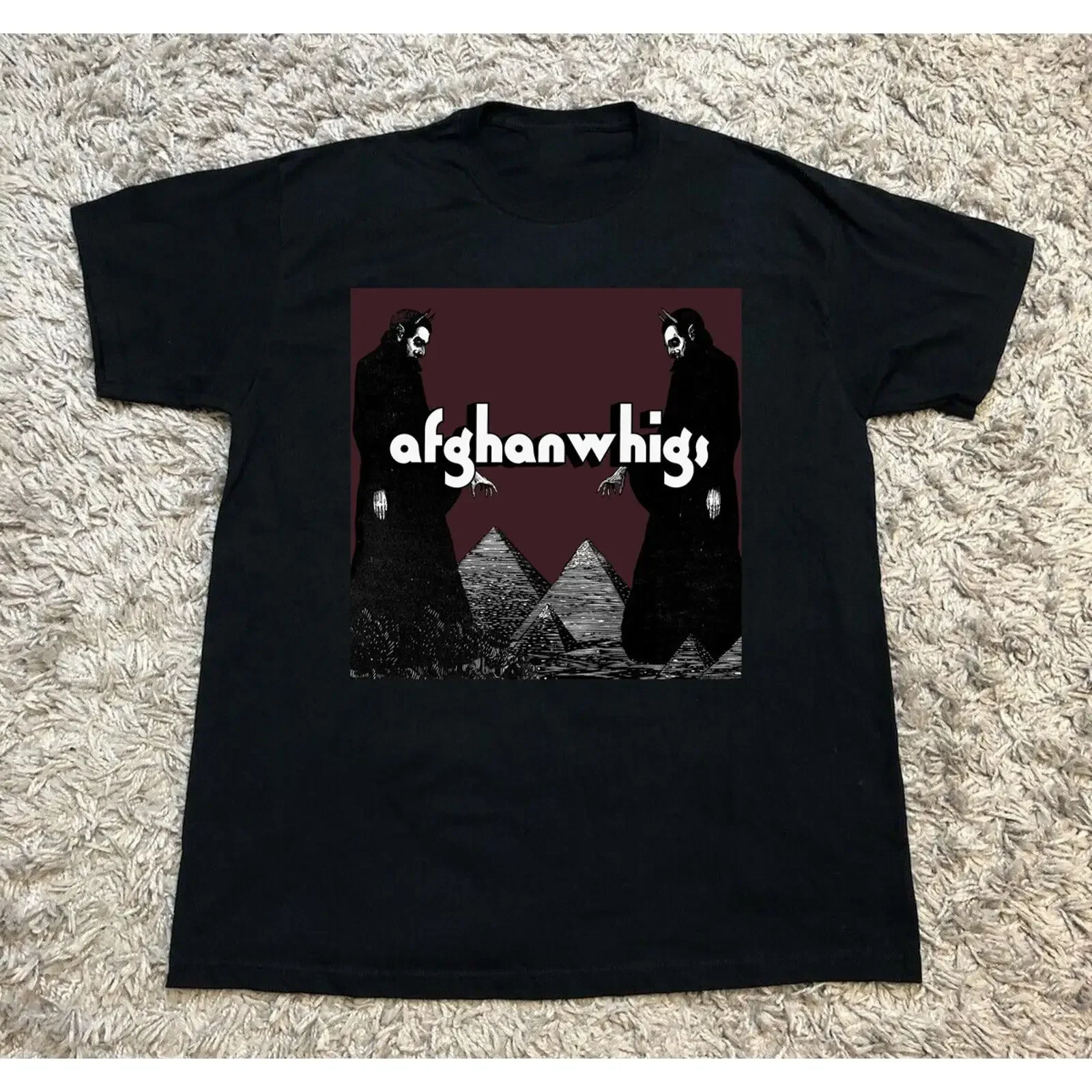 Camiseta RARO Afghan Whigs de algodão preto, tamanho único S a 5XL, unissex, MI629, vintage, lavada, elástica, confortável e versátil.