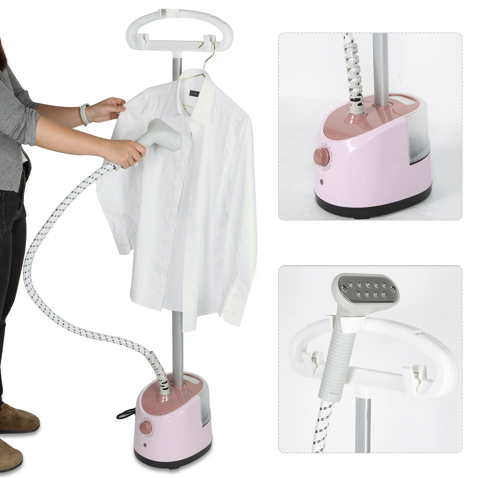 Steamer for Clothes Flat and Hanging Ironing Vertical Clothes Steamer with 11 Ironing Modes Clothing Steamer