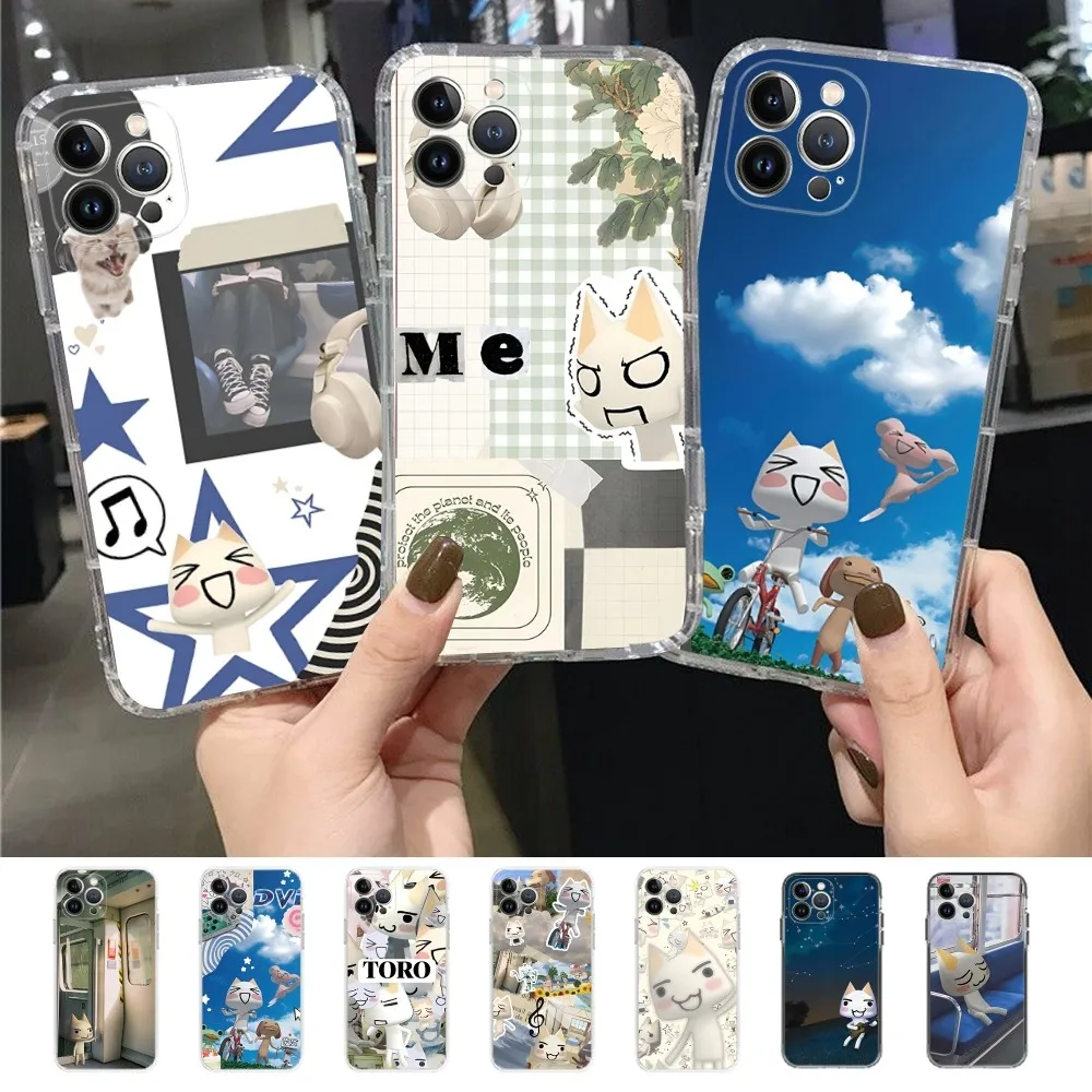 Inoue toro CUTE Cat Phone Case For iPhone 15 14 13 12 Mini 11 Pro XS Max X XR SE 6 7 8 Plus Soft Silicone Cover