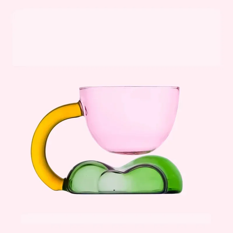 Multicolor Floating Cloud Glass Coffee Mug Creative Home Breakfast Drinking Cup Unique High Value Couple Gift Idea