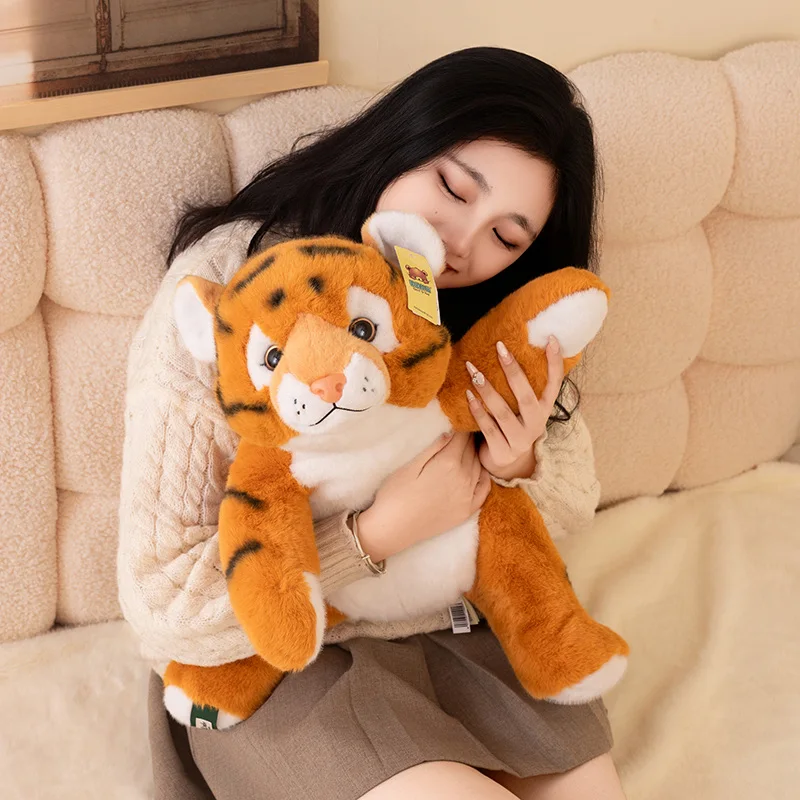 Kid Classic Birthday Xmas Gift 30/45/65cm Prone Position Tiger Plush Toy Sleep Companion Doll Stuffed Animal Tiger Toy
