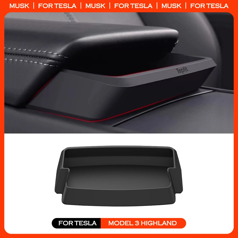 

For Tesla Model 3 Highland 2024 Center Armrest Hidden Storage Box Center Console Storage Organizer Pocket Interior Accessories