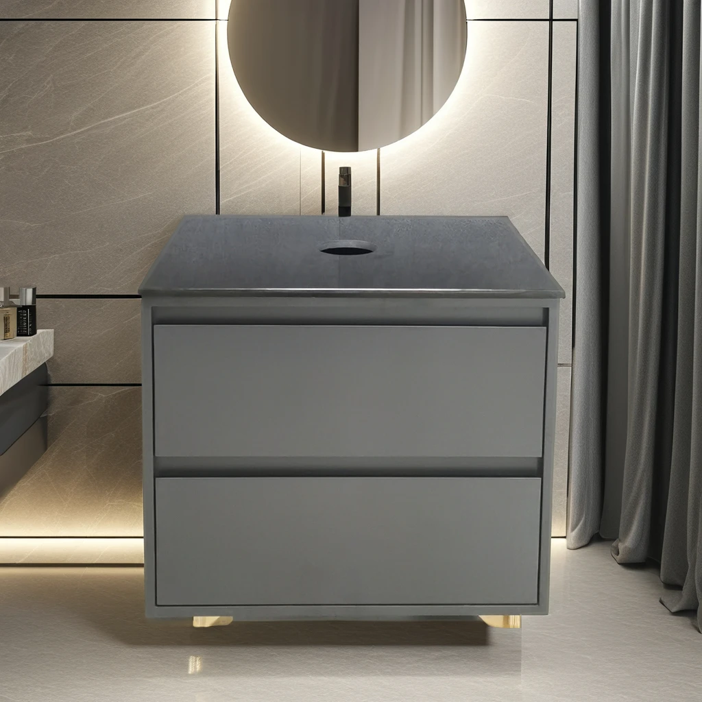 

Customized Wooden Luxury Dressing Table, Modern Hotel Bathroom Dressing Table With Mirror Cabinet