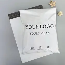 Transportation envelope bag Plastic express envelope storage bag White mail bag Self-adhesive sealed express bag Customized logo