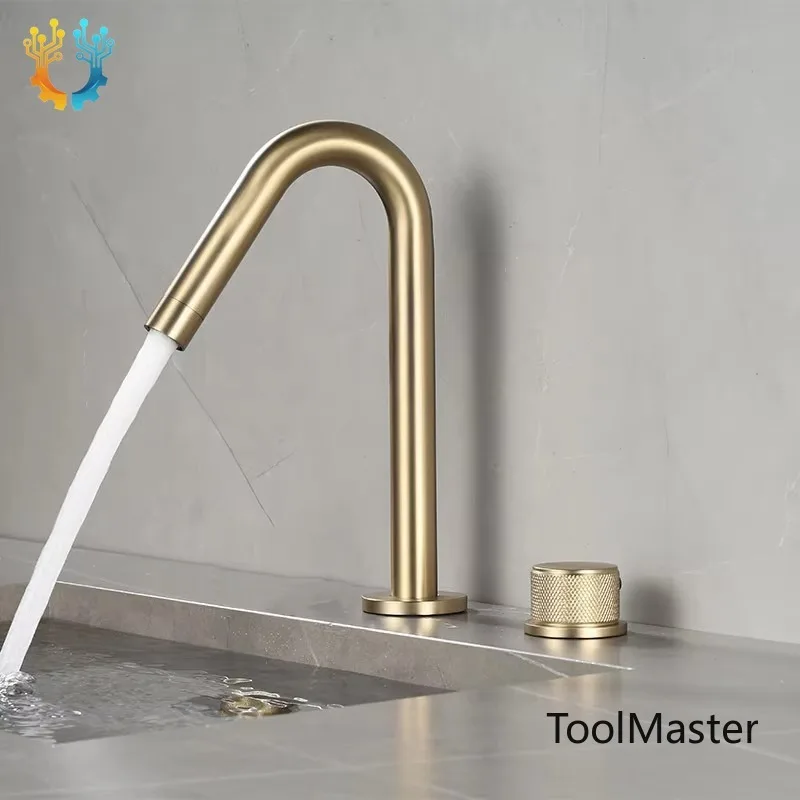【2026】Copper Body Hot Cold Water Bathroom Faucet 2 Piece Set Mixer Tap For Sink Basin