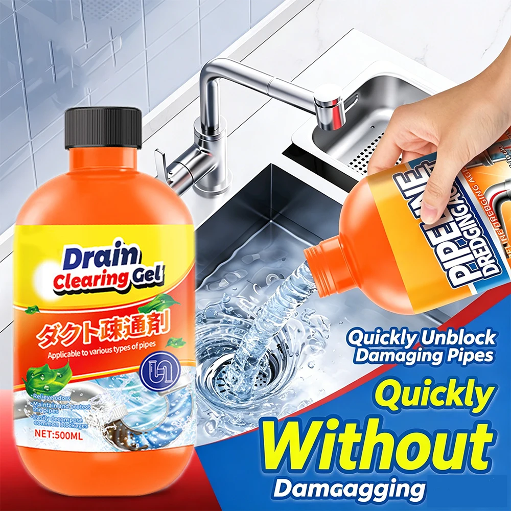 Pro Pipe Cleaner Concentrate Type for Pipe Cleaning Bathtub Drain Sink Clog Removal Large Capacity 500 Grams Clog Relief Odor