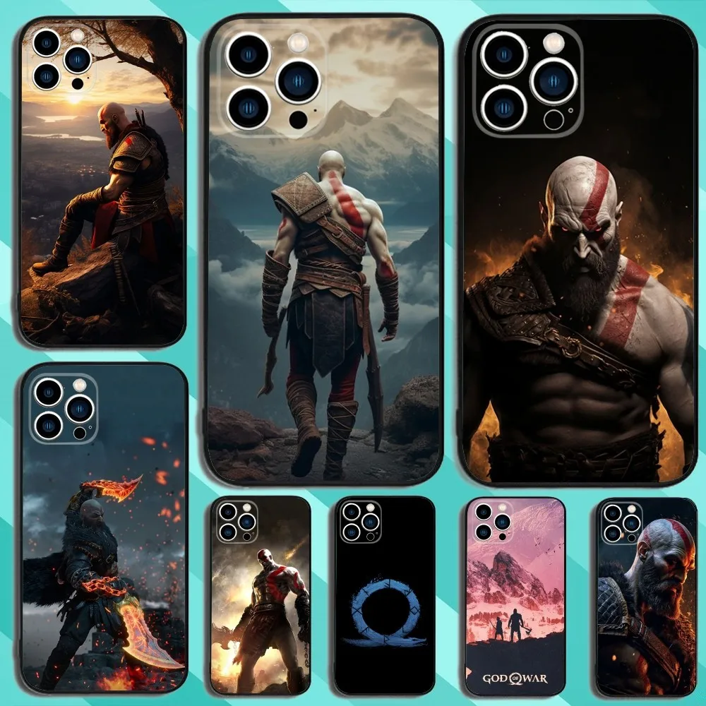 Game God Of W-War Phone Case For iPhone 16,15,14,13,12,11,Plus,Pro Max,XS,X,XR,SE,Mini,8,7 Soft Silicone Black Cover