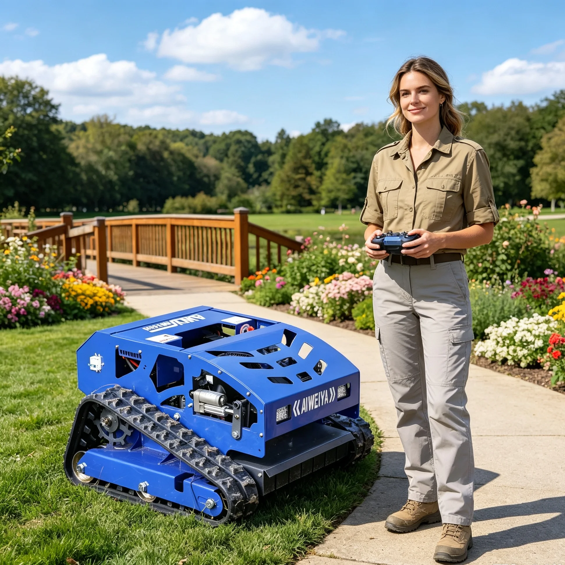 Customized For Home & Commercial Scenarios Wireless RC Lawn Mower, Simple Control Suits Novice Operators