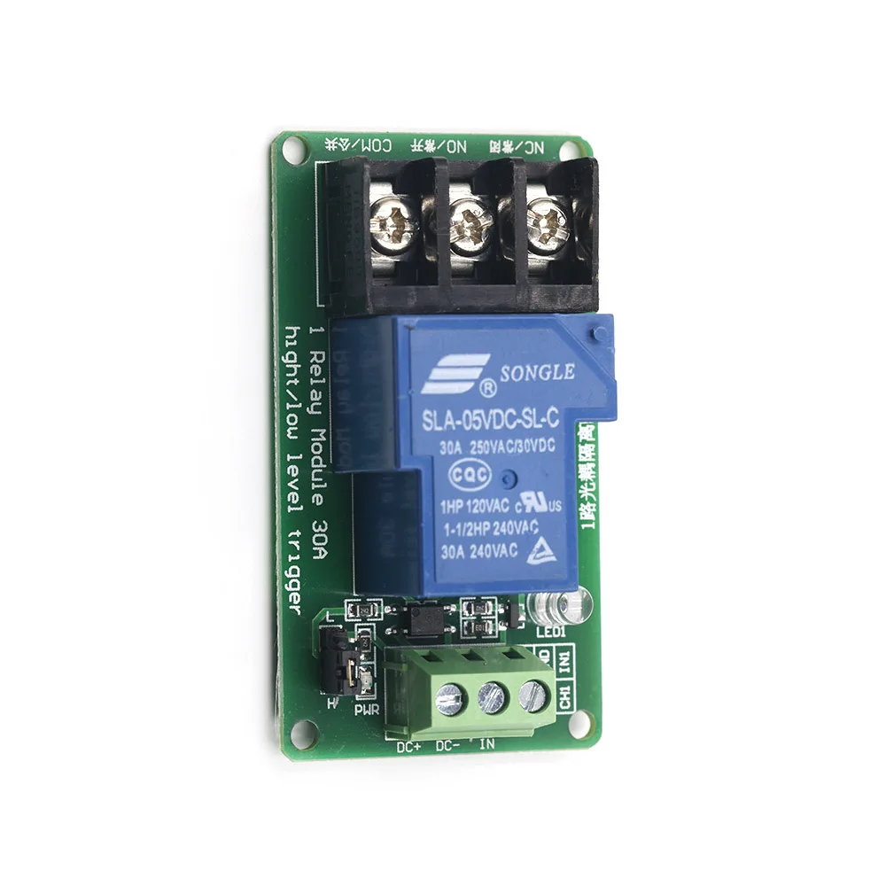 1 Channel Relay Module 30A With Optocoupler Isolation Supports High And Low Trigger Relay Switch 5mA Static Current 5V 12V 24V 