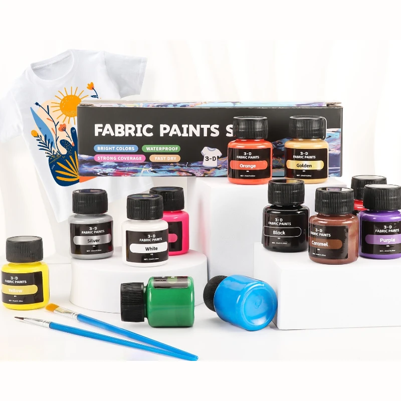 24‑Color 25ml Waterproof Acrylic Fabric Paint Set DIY Hand Painting Graffiti for Clothes Shoes Textile Art Crafts