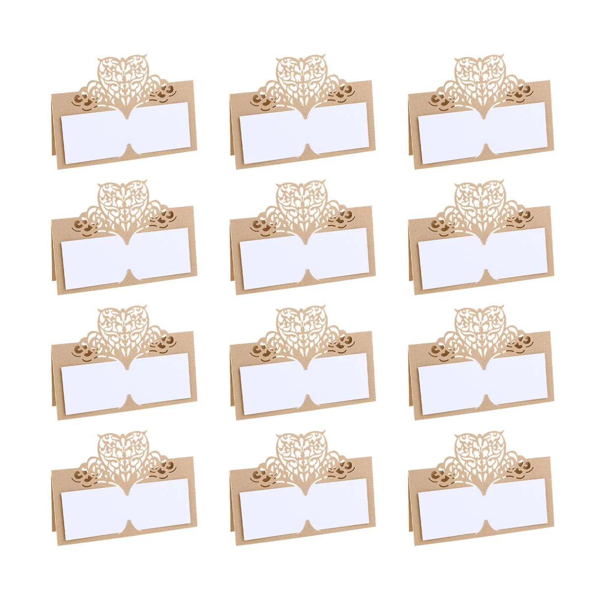 24 Pcs Place Name Card Placement Cards Hollow Out Heart Paper Wedding Decor Seat Banquet