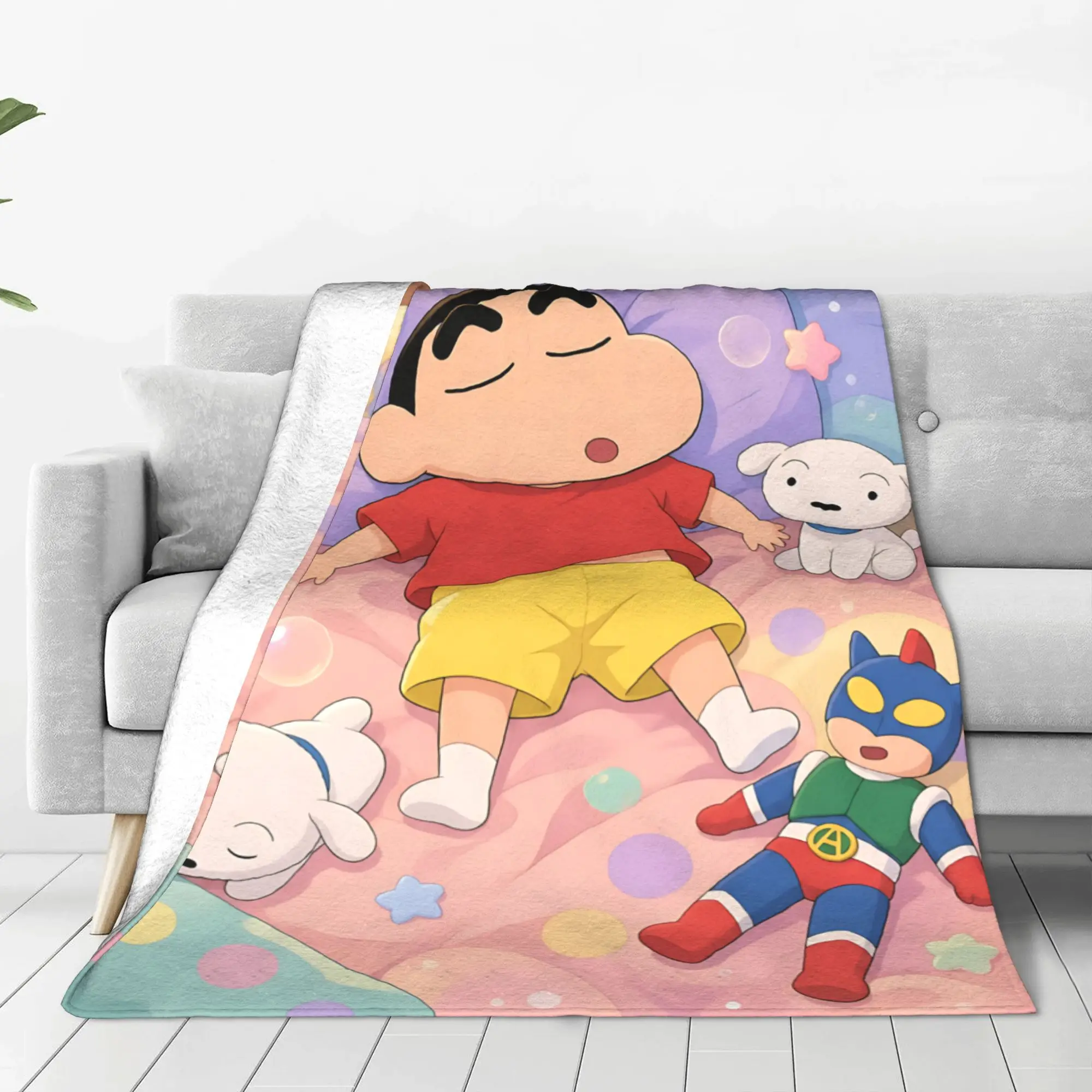 1PC Home Crayon Shin chan‌s Blanket Throw Blanket  Novelty Warm Blanket All Season Gift
