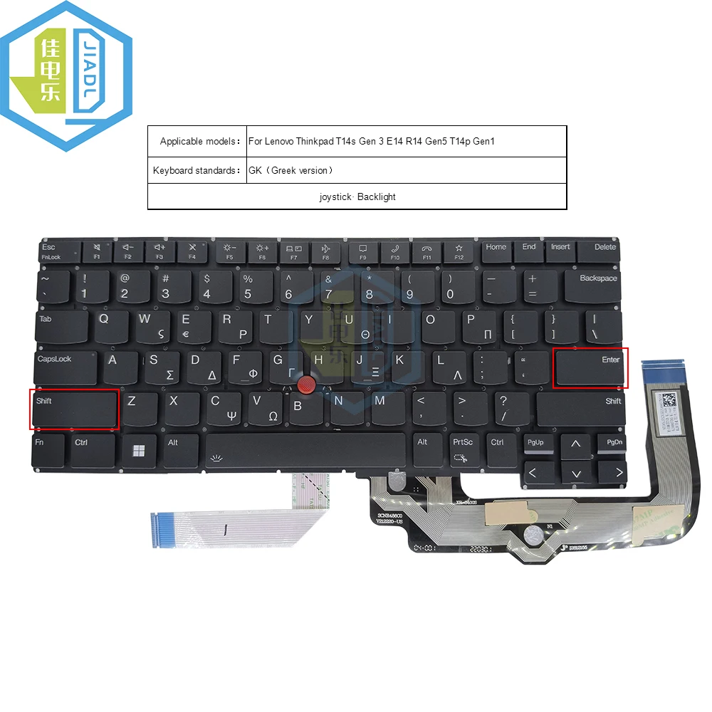 Imagem -06 - Teclado Retroiluminado para Lenovo Thinkpad Teclados Trackpoint Backlight Eua ru dm Dinamarquês gk T14s Gen 21bs 21cq Sn21d68484