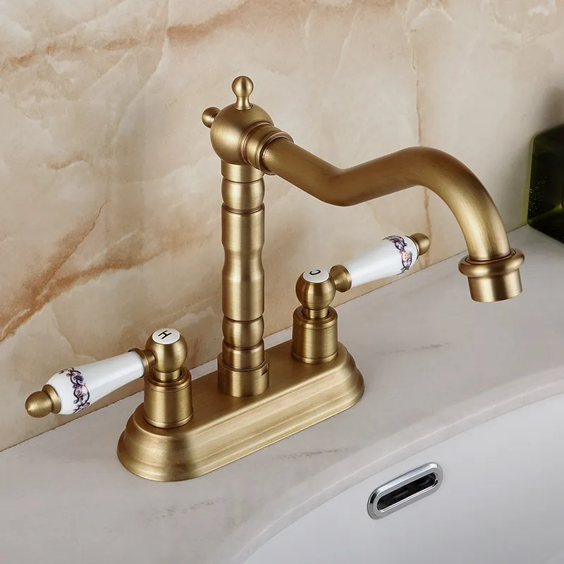 

Европейский антикварный смеситель для горячей и холодной воды с вращающейся двойной ручкой