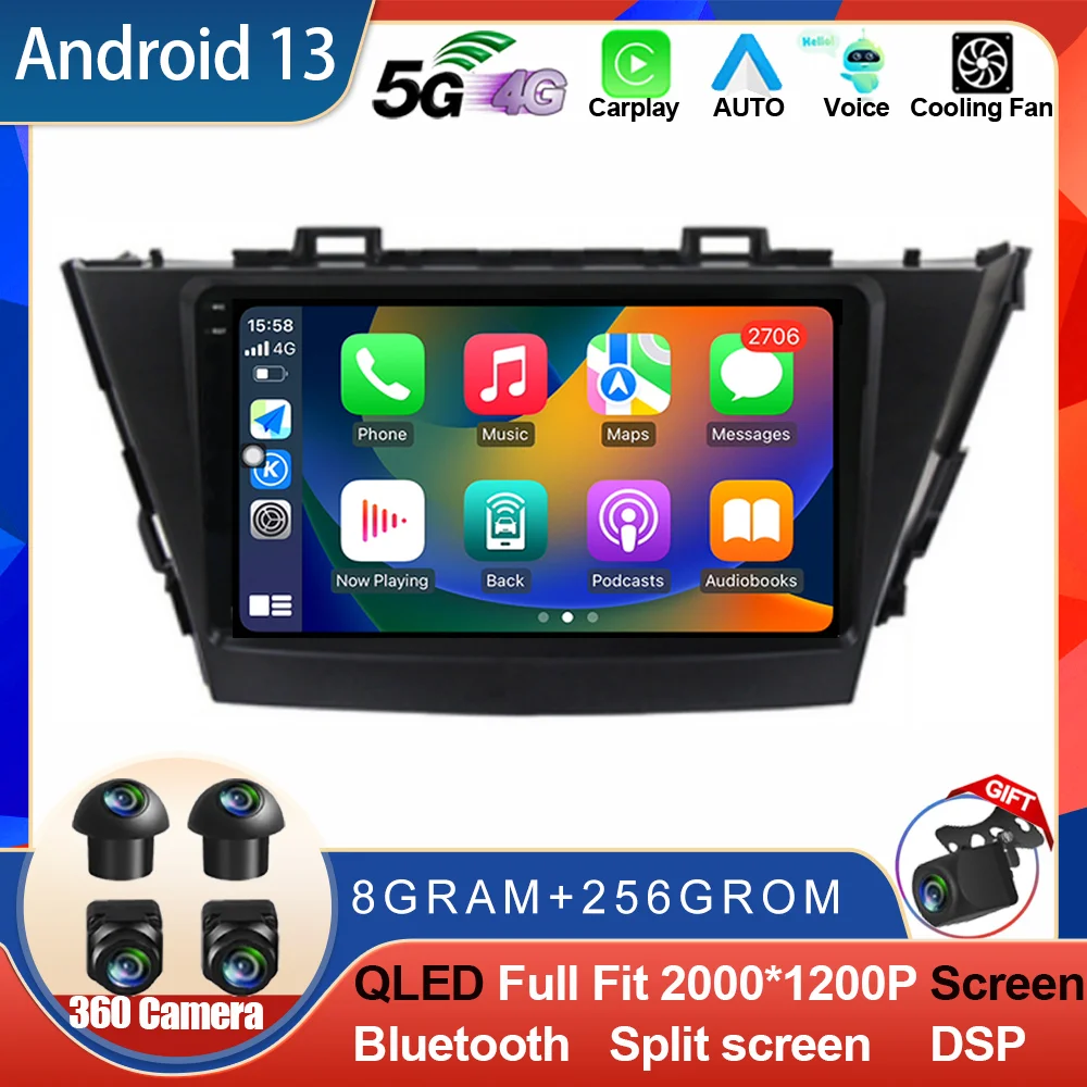 

9" Android 13 For Toyota Prius Plus V Alpha 2012 - 2017 LHD Car Radio Navigation GPS DSP Carplay Multimedia Player Auto Stereo