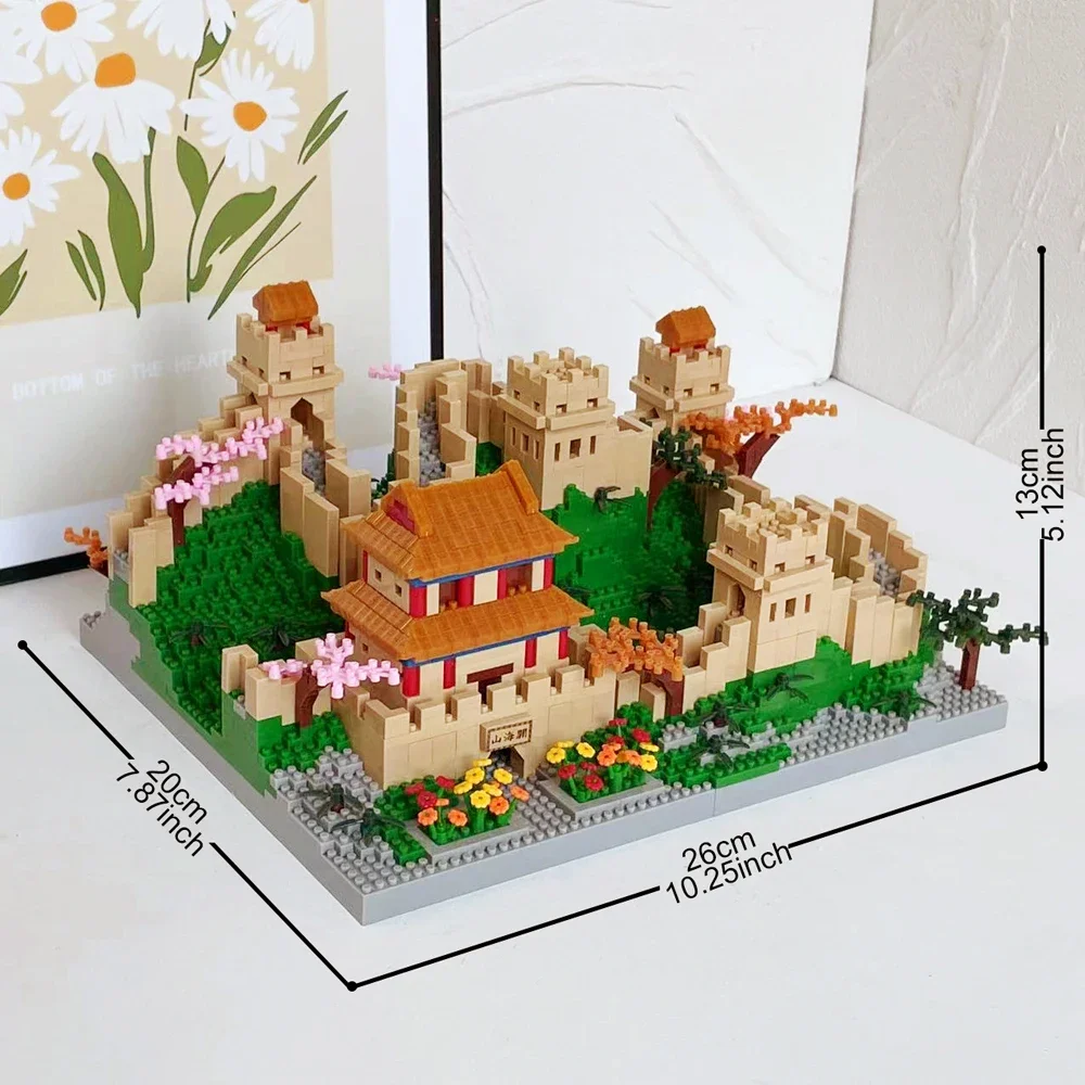 Great Wall Modell Micro Mini Blocks Spielzeug – Explore Majestic Chinese Architecture, Chinesische Kultur lernen, praktisches Montage-Puzzlespielzeug