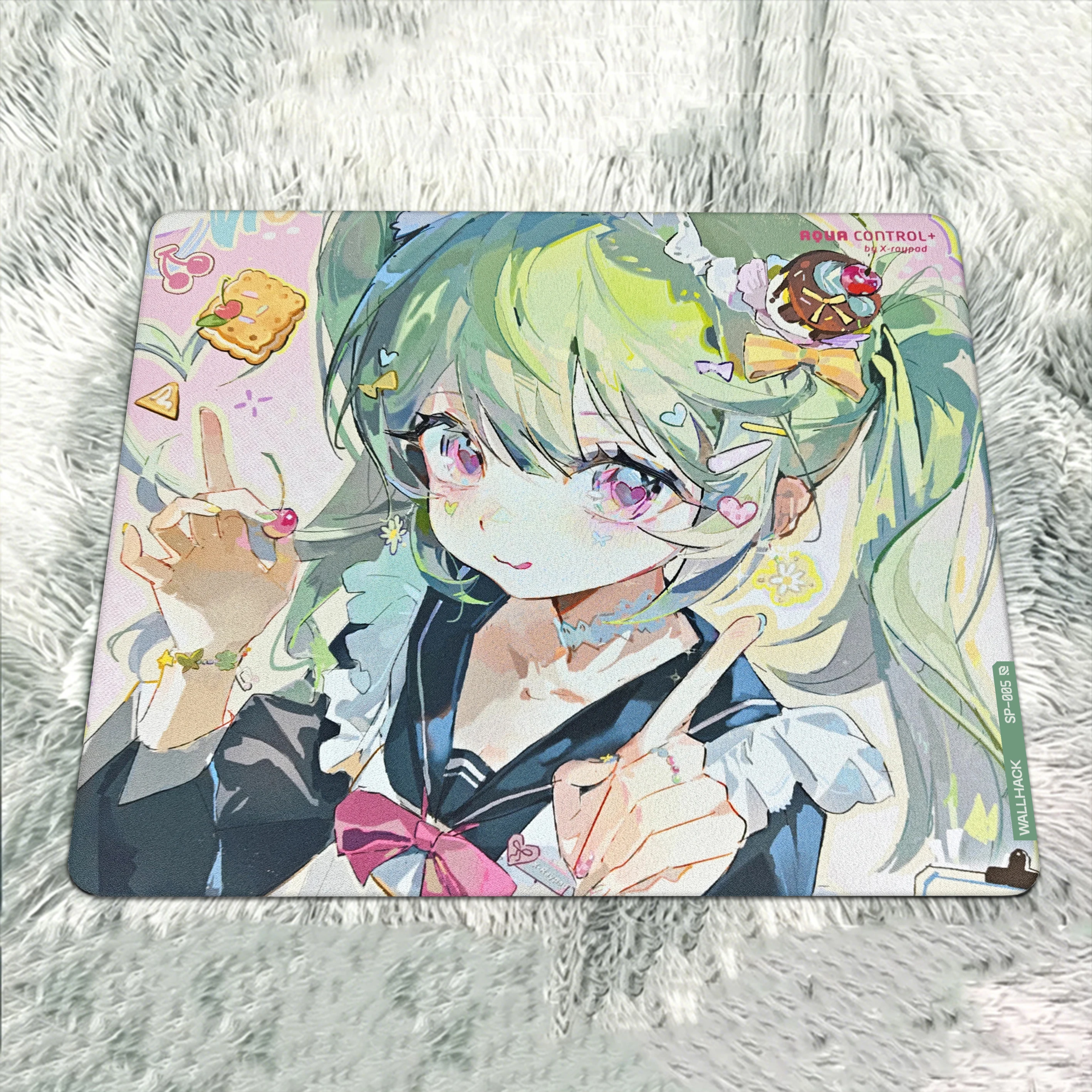 W-Wallhack SP-005 Glass Mousepad Japanese Y2k Uniform Girls Esports Games FPS Super Large 450X400MM Desktop Glass Pad Customized