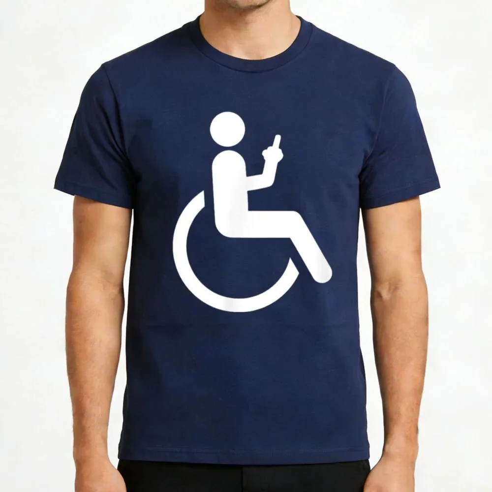 Wheelchair Access Symbol Men T-Shirt Cotton Casual Summer Graphic Design Gift for Disability Awareness Fashion Statement