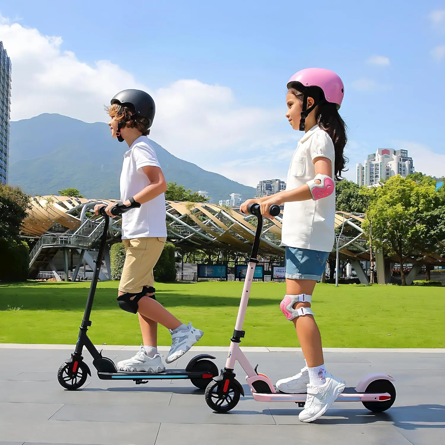 Caroma Electric Scooter for Kids, Adjustable Height & Speed, 150W/180W Kids Electric Scooter For Ages 6-14, Max 10 Mph & 7 Miles