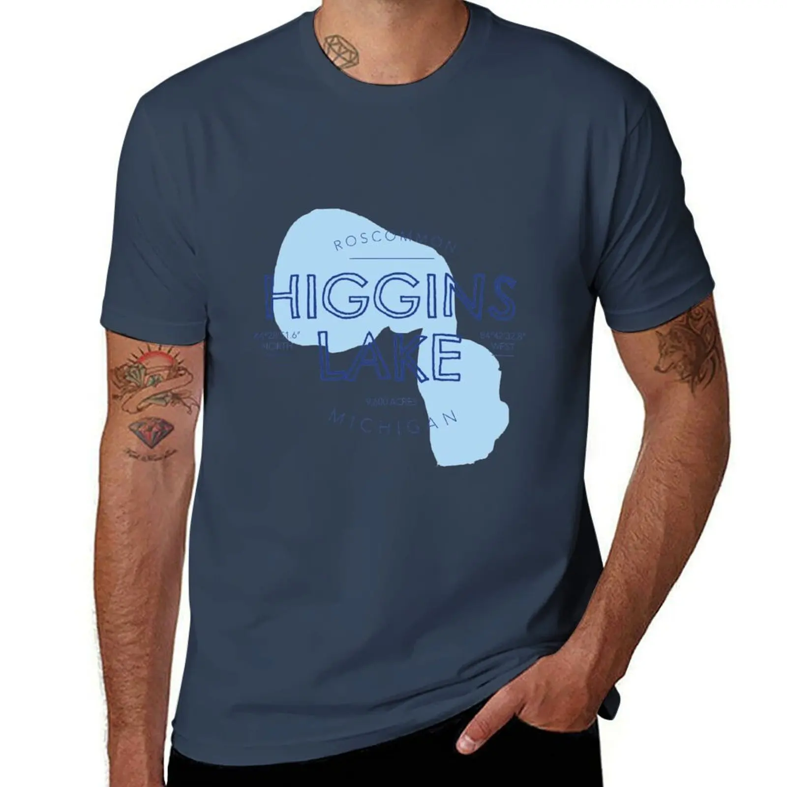 Higgins Lake Michigan T-Shirt t shirt men 100% cotton luxury brand cotton t shirts high quality man t shirt luxury T-Shirt