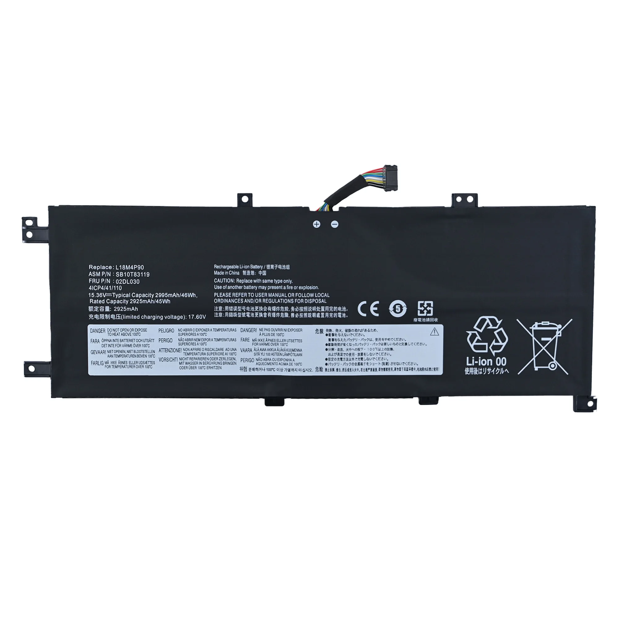 L18C4P90 46Wh Laptop Battery For Lenovo ThinkPad L13 Yoga 20R6S00800 For Thinkpad NEW S2 2019 2020 Series L18M4P90