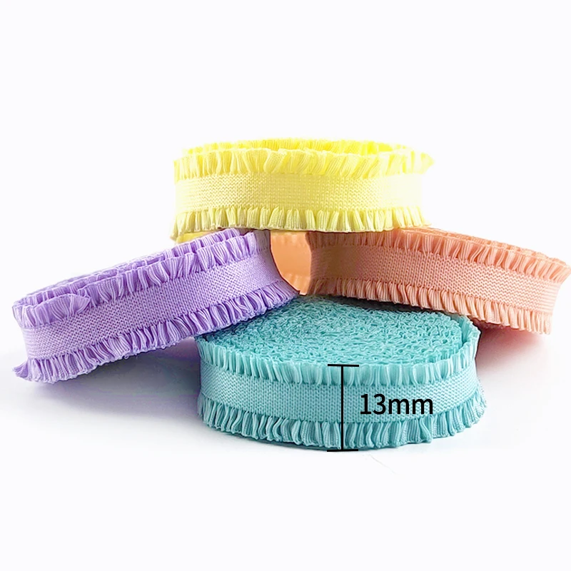 5/10/20/45 Yards Bunte Gummibänder 13 mm Stretchband zum Nähen von Unterwäsche, BH-Träger, Gummiband, dekorative Spitzenbesätze – Detail 4