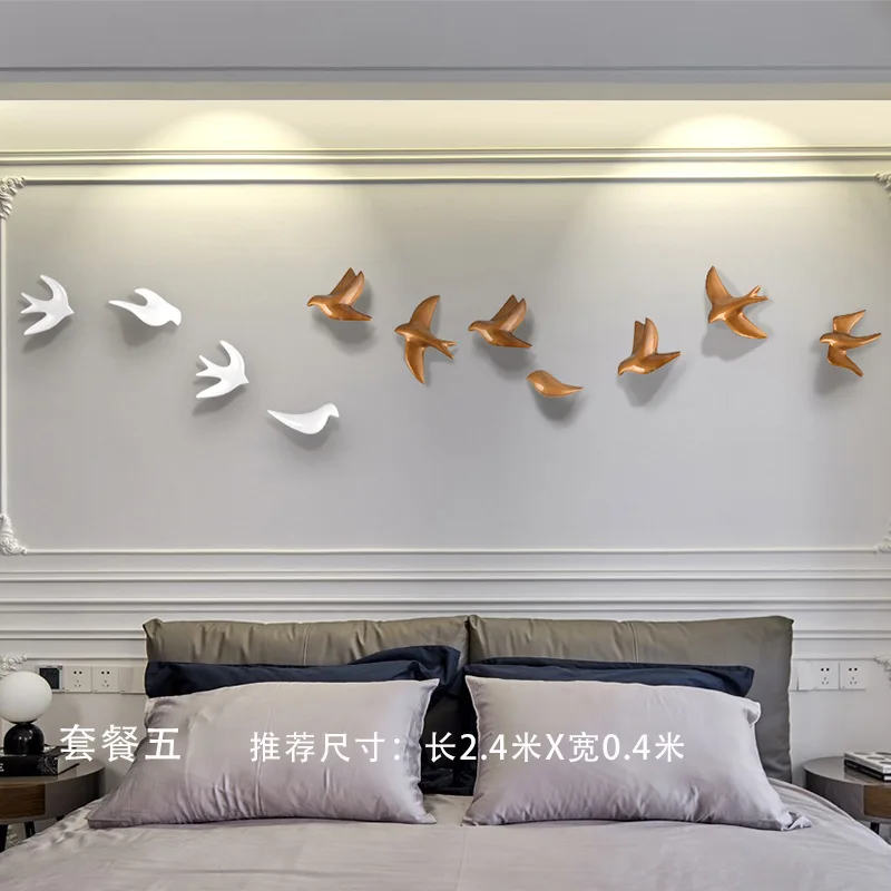 Simple Three-dimensional Wall Hanging, Simple Pendant, Background Wall Decoration, Resin Bird Wall Decoration, Creative Living R