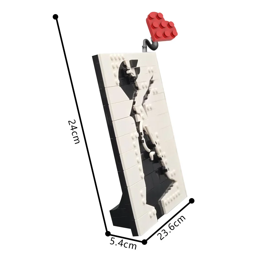 MOC Banksy - فتاة مع مكعبات بناء بالون