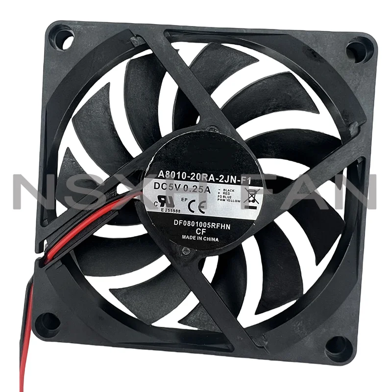 2pcs/Pair Slim USB Fan 80mm*10mm DC5V A8010-20RA-2JN-F1 5V 0.25A 8010 8CM Ultra-Thin Silence Cooling Fan