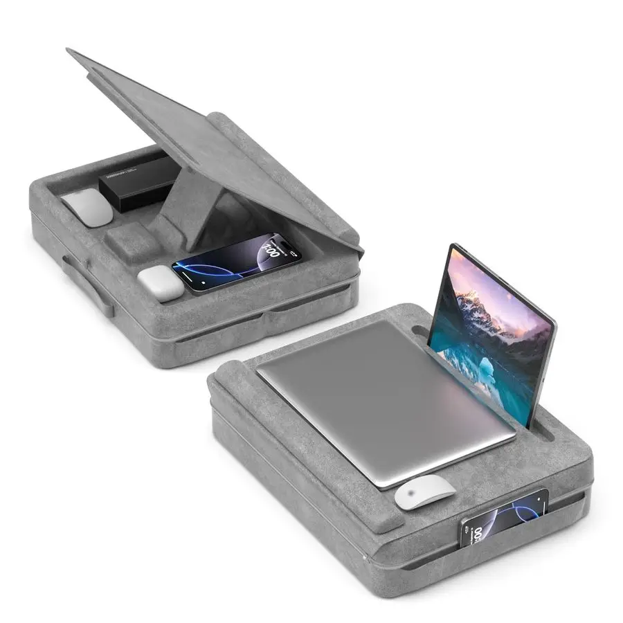 

Laptop Lap Desk with Cushion, Laptop Table with Storage for Bed amp Sofa, Adjustable Lap Pillow Stand with AntiSlip Strip amp Ce