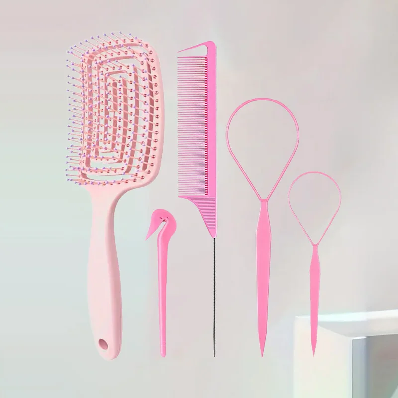 4/5 stks/set Haarlus Tool Set 2 stks Franse Vlecht Tool Loop 1 st Rat Staart Kam 1 st Elastisch Haar Elastiekjes Remover Cutter