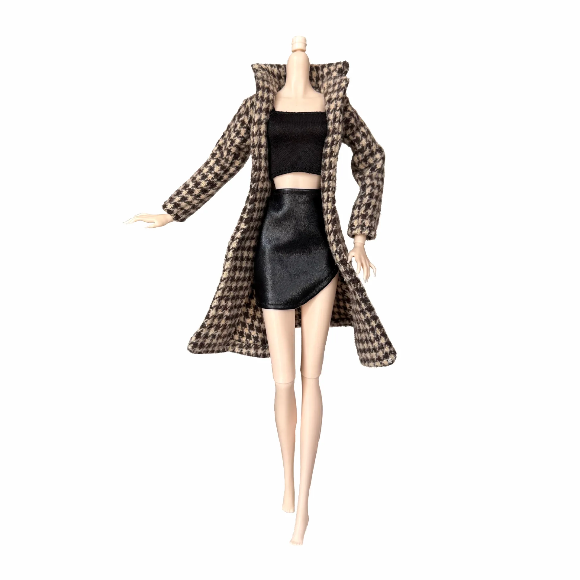 OL Style PU Leather Blazer Coat Suit for 1/6 30cm FR Babi Supermodel Doll