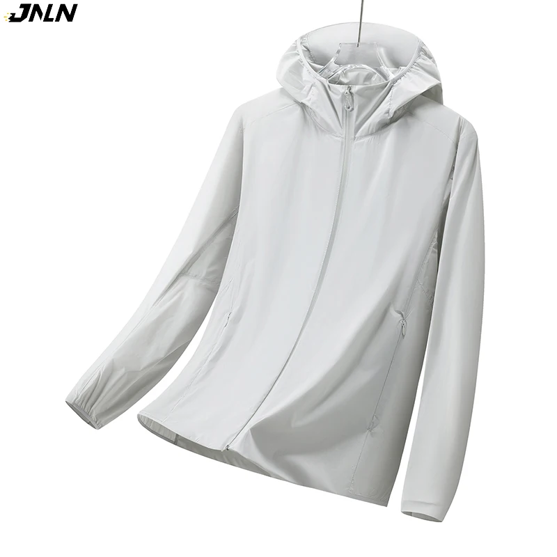 

JNLN Summer Sun Protection Jacket Men Women Hiking Climbing Waterproof Windbreaker Lightweight Sports Heat-Sealed Seams RainCoat