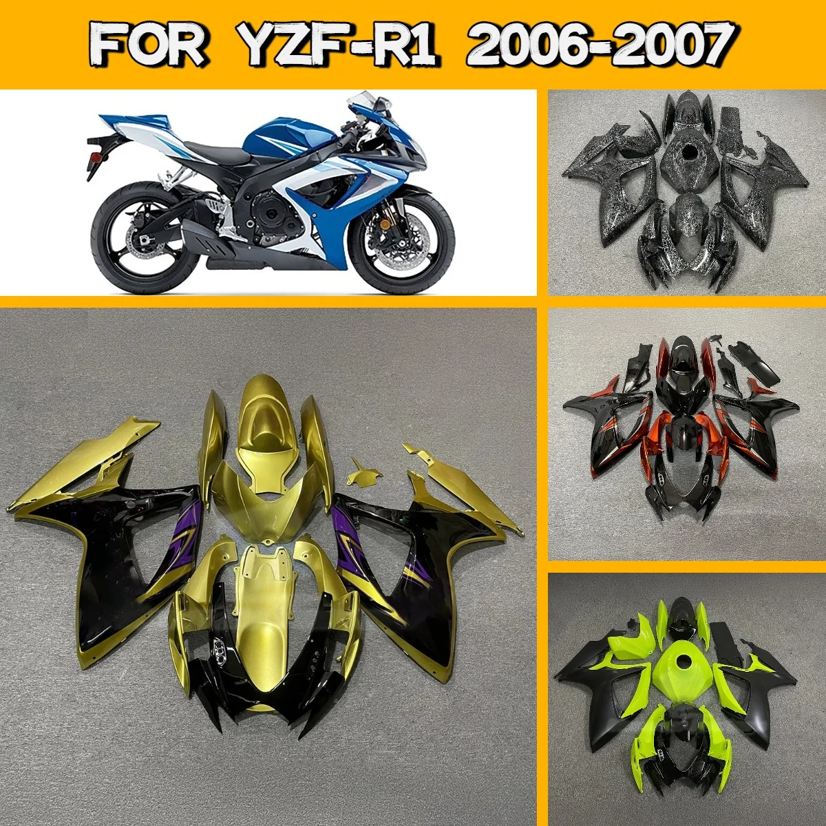 For 2006 2007 Suzuki GSXR 600 750 Plastic Injection Molded Fairings Unique Style Custom 06 07 GSXR600 GSXR750 Fairing Set