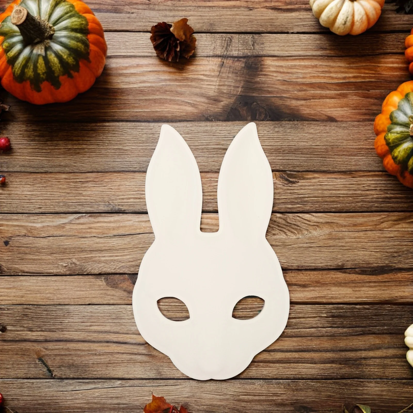 Weiße Hasenmaske, halbes Gesicht, Kaninchen-Kostümzubehör, PU, für Kinder und Erwachsene, Maskerade, Karneval, Halloween, Party, Cosplay