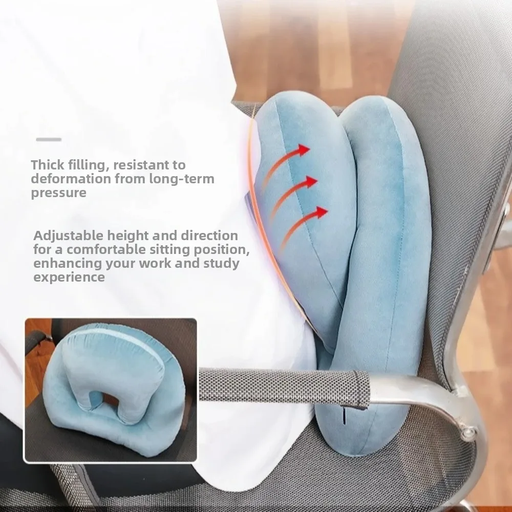 Double Layer Hollow Nap Pillow Soft PP Cotton Filling Student Nap Pillow Breathable Solid Color Sleeping Pillow Travel
